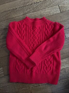 Crewcuts Red Cable-Knit Turtleneck Sweater